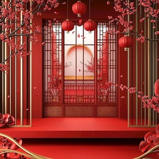 中式红韵 雅致节庆场景