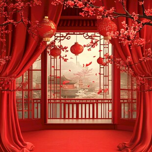 中式红韵 窗景中的喜庆风光