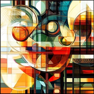 抽象几何多彩艺术图案