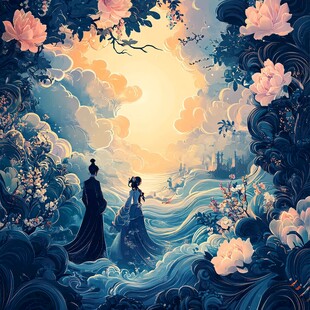 古风浪漫 情侣共赏梦幻景致