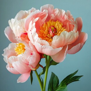 娇艳盛开的粉色芍药花