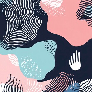 抽象手绘风多彩图案背景