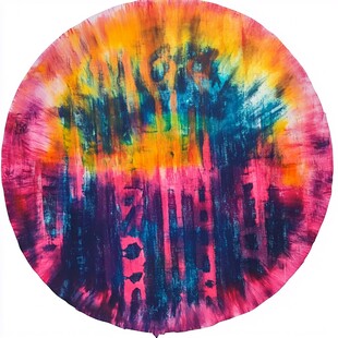 彩色扎染圆形艺术图案