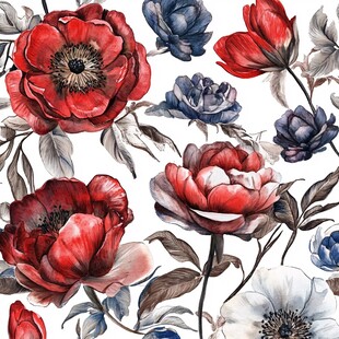 水彩花卉图案设计素材