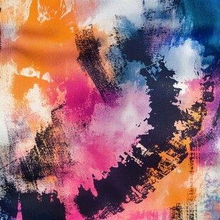 抽象多彩水彩笔触艺术画面