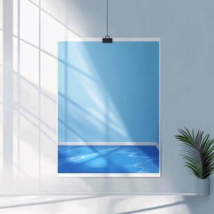 室内挂幅 蓝景与绿植相映