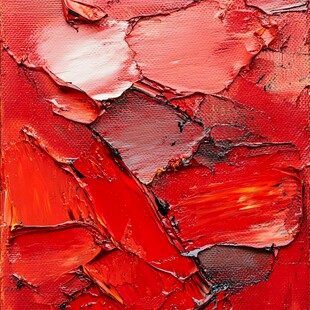 红色立体厚涂油画纹理