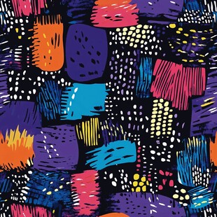 多彩抽象几何涂鸦图案