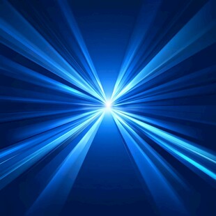 蓝色放射光线科技背景图