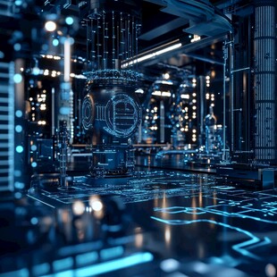 未来科技感的智能机械空间