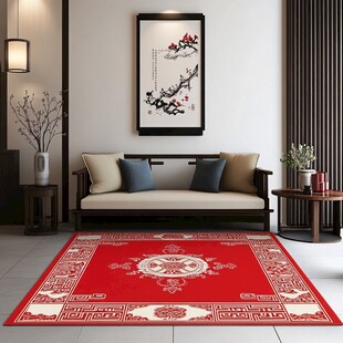 中式客厅的典雅红地毯