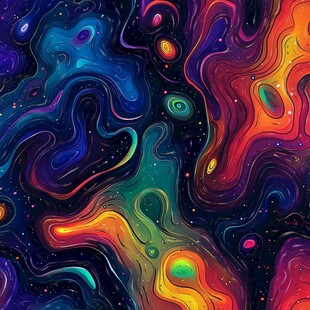 梦幻炫彩流体宇宙抽象画