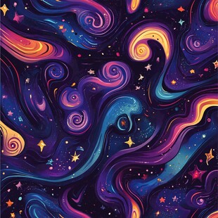 梦幻宇宙星空抽象图案