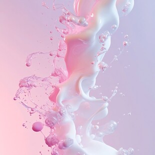 梦幻色彩液体飞溅瞬间