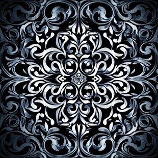 黑白复古花纹装饰图案