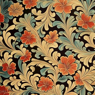 复古花卉纹样精美图案
