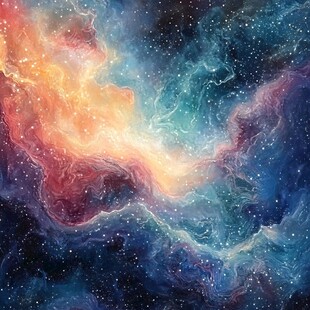 梦幻绚丽的星云宇宙图景