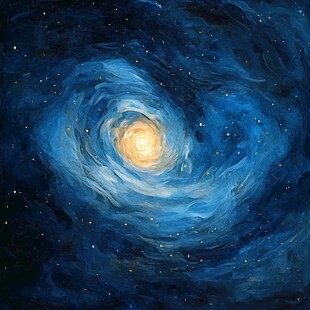 梦幻旋涡星系油画