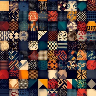 多彩几何图案拼接纹理