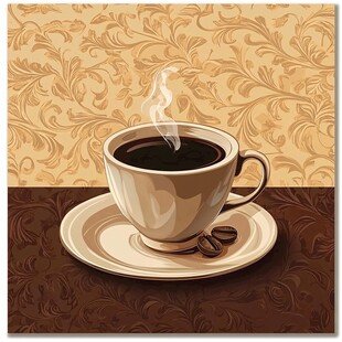 热气腾腾的一杯香浓咖啡