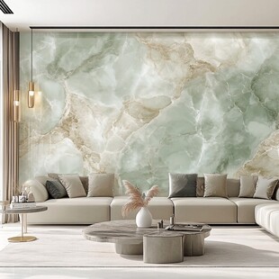 轻奢风客厅之玉石纹理背景墙