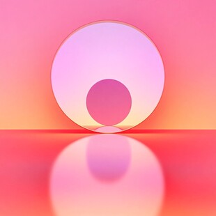 梦幻渐变双圆抽象背景图