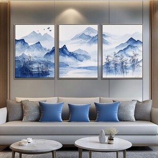 新中式山水挂画装饰客厅