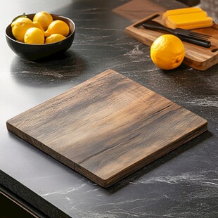 木质砧板搭配新鲜柠檬