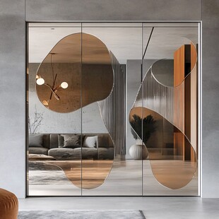 现代风艺术玻璃隔断门