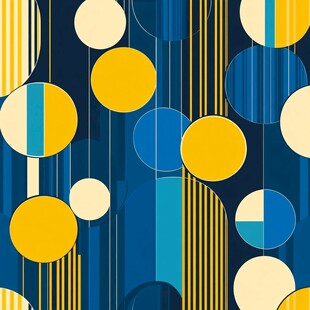 蓝黄几何图案抽象背景图