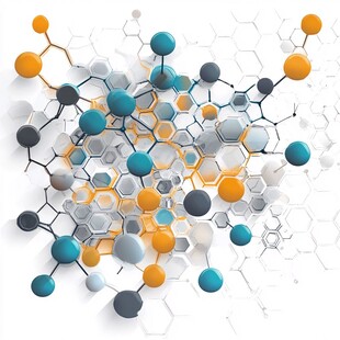 分子结构3D艺术图案展示