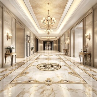 奢华大理石走廊室内美景