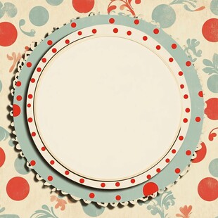 复古波点圆形装饰边框