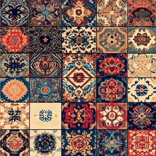 复古民族风图案瓷砖集合