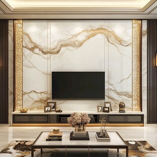 奢华大理石电视背景墙设计