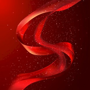 红色飘带梦幻背景图