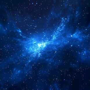 梦幻蓝色星空宇宙图景
