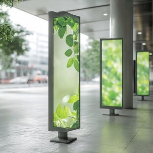 绿叶主题户外立式广告屏