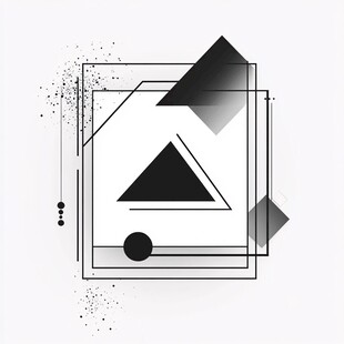 黑白几何图形简约装饰元素