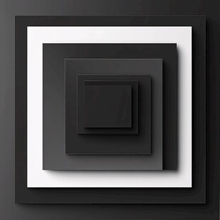 黑白方形层叠立体图案