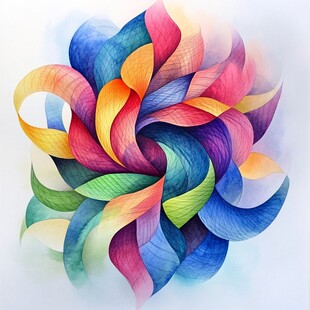 多彩旋绕抽象艺术图案