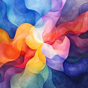 绚丽多彩的抽象水彩图案