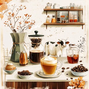 温馨咖啡角落与美味小食