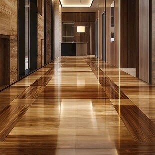 现代奢华木质走廊空间
