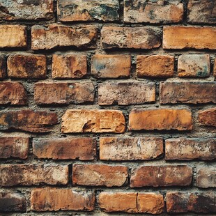 复古斑驳砖墙纹理特写