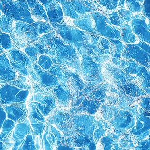 清澈蓝水的灵动波纹