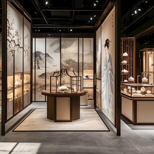 中式典雅珠宝展示空间