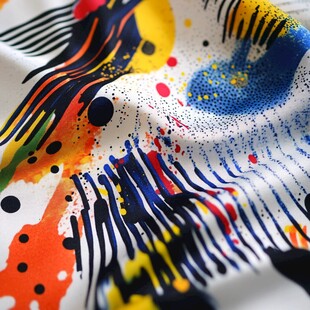 多彩抽象图案的精美织物