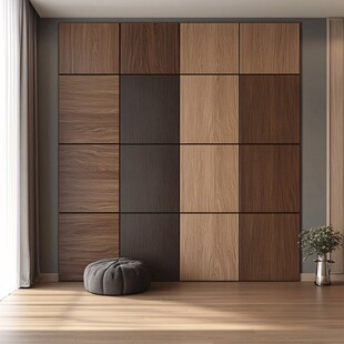 现代简约木质拼接墙面设计