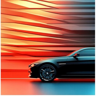 动感黑车与绚丽背景